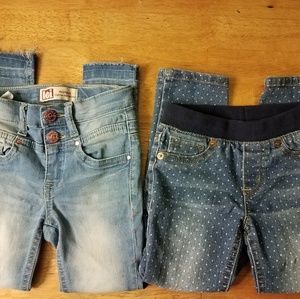 2 Pair of Girls Jeans Jeggings Size 4 4T